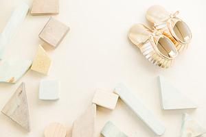 Pregnancy Announcement Mint and Gold