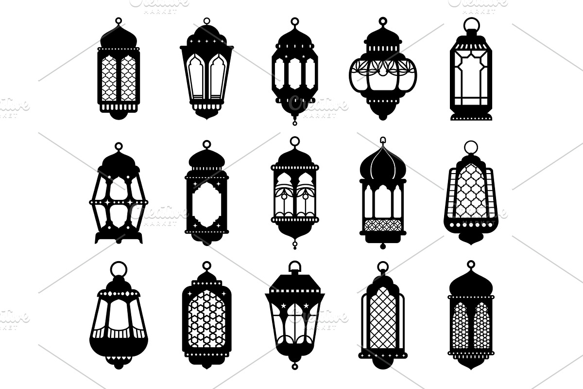 Arabian lanterns and lamps, a Decorative Illustration by Vector Tradition