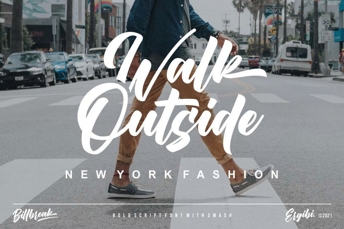 Ergibreak - Bold Script Font, a Script Font by UInstrument (Photo 2 of 9)