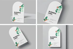 Arched Shape Business Card Mockups, an Advertising Mockup by megostudi0
