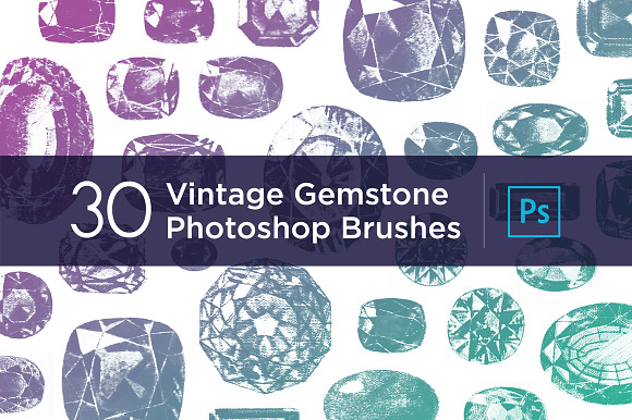 30 Vintage Gemstone PS Brushes preview 6