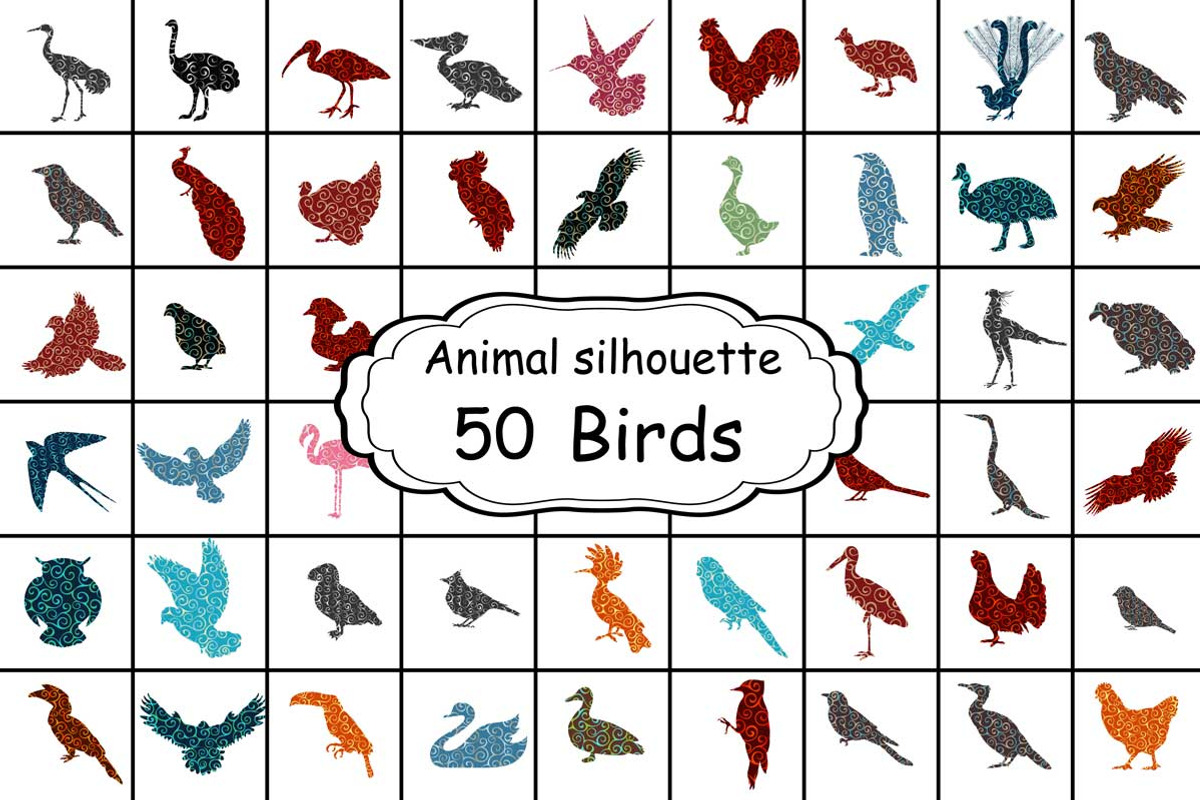Art color silhouette 50 birds, an Icon by kozyrevaelena (Photo 1 of 4)