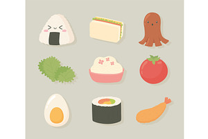 japanese food icons, a Food Illustration by studiogstock