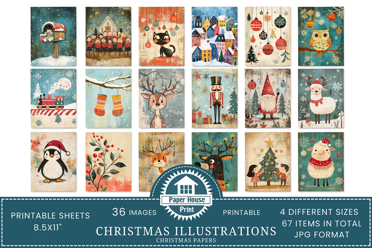 Whimsical Cute Christmas Papers, an Illustration by NiiiNArt (Photo 4 of 8)
