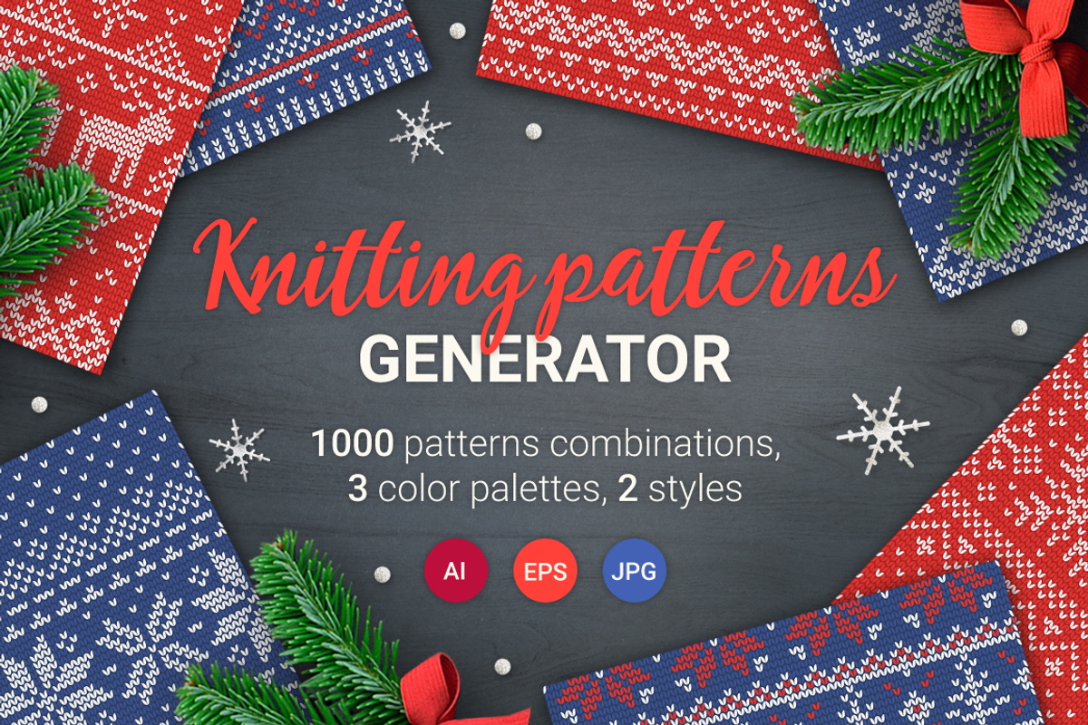 1000 Knitting Patterns Generator, a Pattern Graphic by miumiu