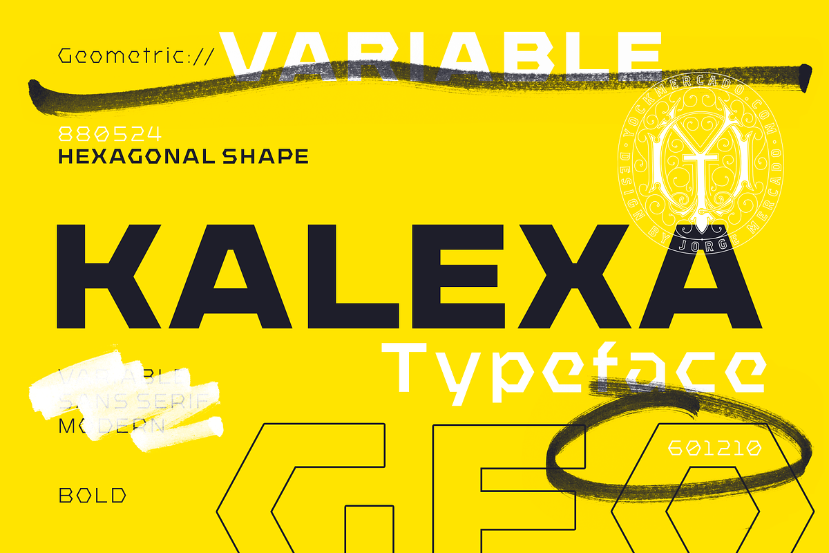 Kalexa Hexagon Geometric Font, a Sans Serif Font by YockMercado (Photo 1 of 5)
