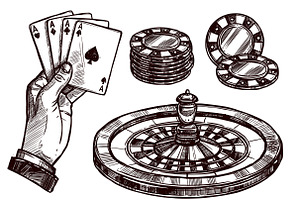 Hand Drawn Sketch Casino Collection