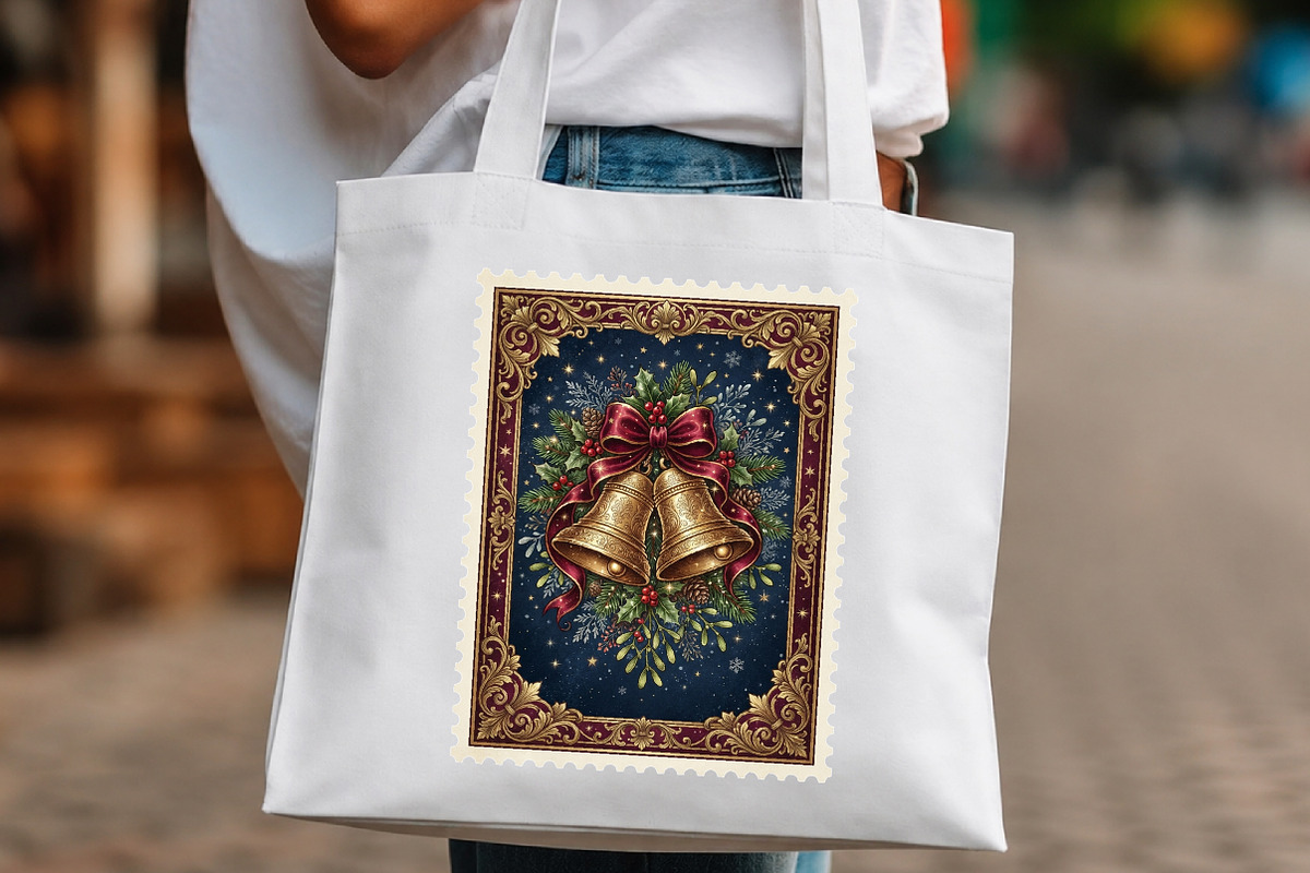 Vintage Christmas Stamps PNG Bundle, a Transportation Illustration by Digital Artistic99 (Photo 8 of 9)