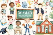 School Life Clipart Bundle, an Illustration by PassionPNGcreation (Thumbnail 1 of 11)