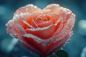 Heart-shaped pink rose adorned with, a Photo by Tanuart
