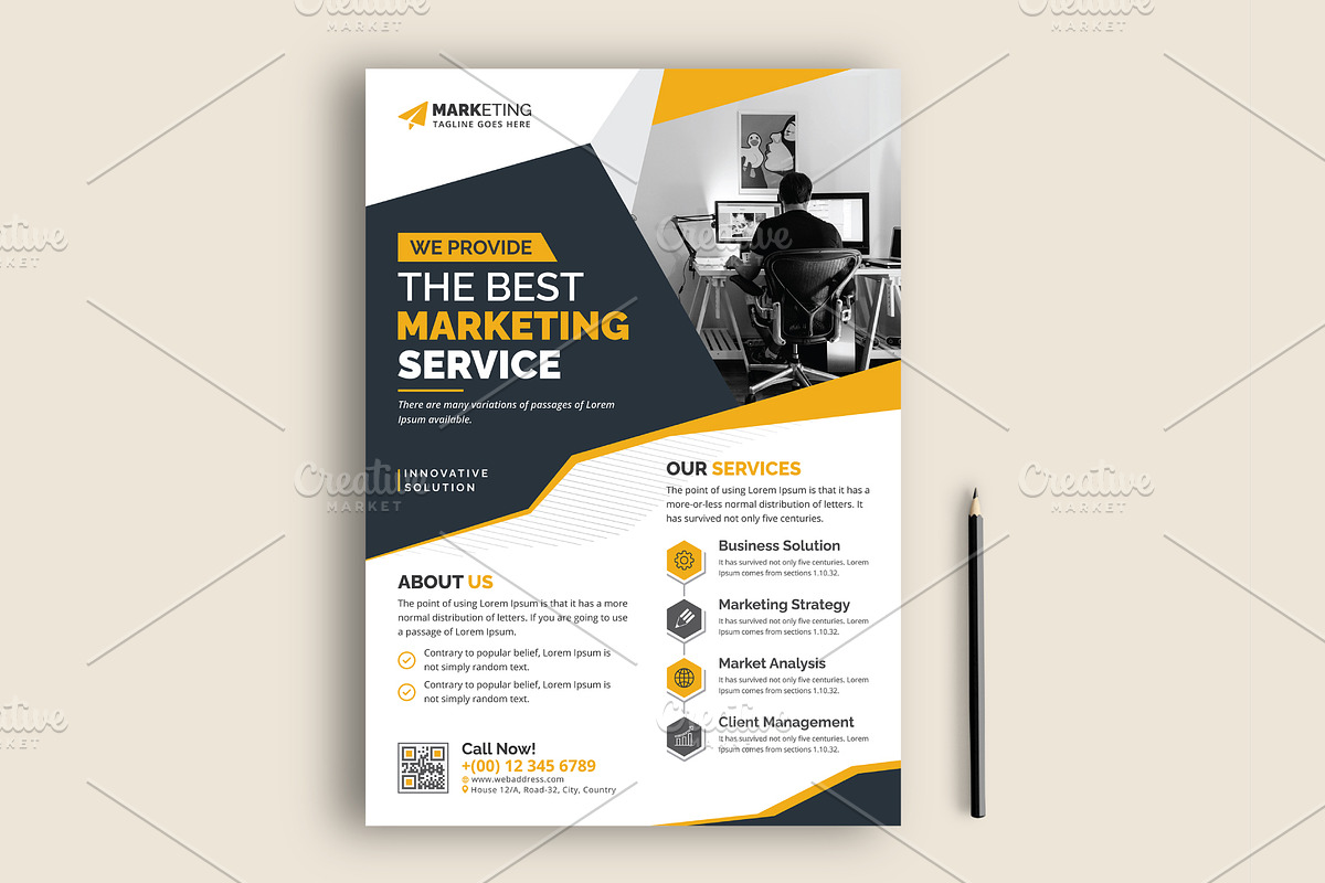 Corporate Flyer, a Marketing Template by GraphicsBurg (Photo 2 of 4)