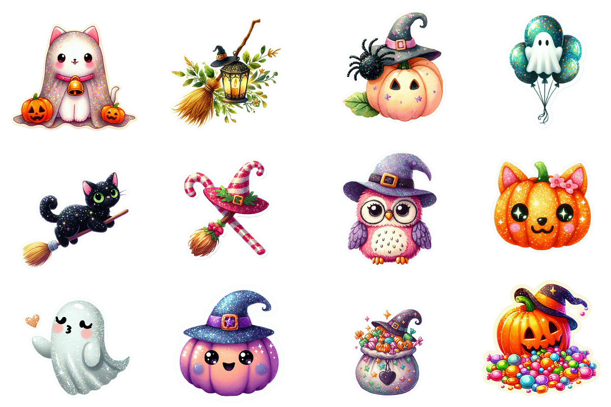 Halloween Sticker Png Bundle, an Illustration by Designworld (Photo 5 of 6)