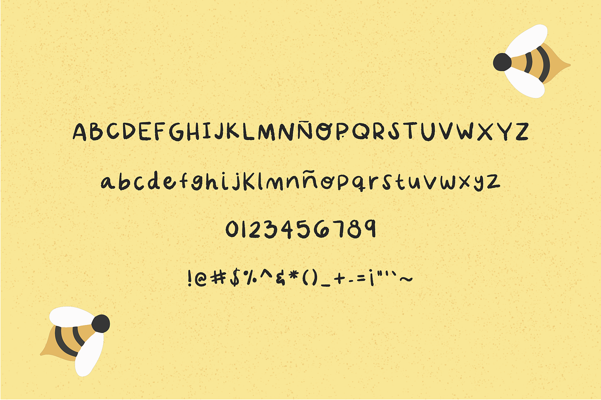 Little Bumblebee Hand Drawn Font, a Script Font by thetrendytemplate (Photo 2 of 6)