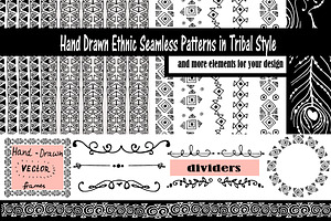 Hand-Drawn Ethnic Seamless Patterns