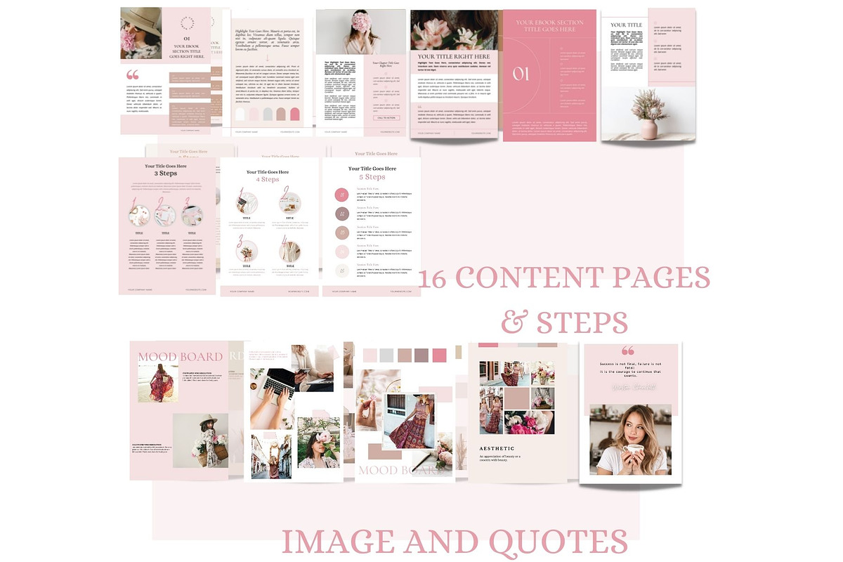 Blush Pink ebook template, workbook, a Books & Magazine Mockup by Millennials Marketing (Photo 4 of 9)