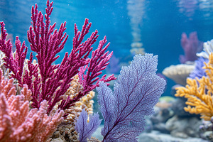 Vibrant coral reef with colorful, a Nature Photo by MistyDay