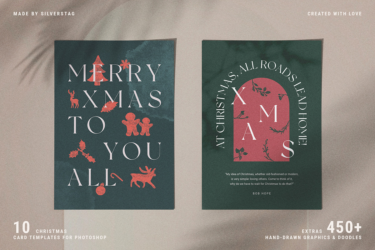 Christmas Card Templates & Extras, a Card Template by SilverStag Type Foundry (Photo 17 of 20)