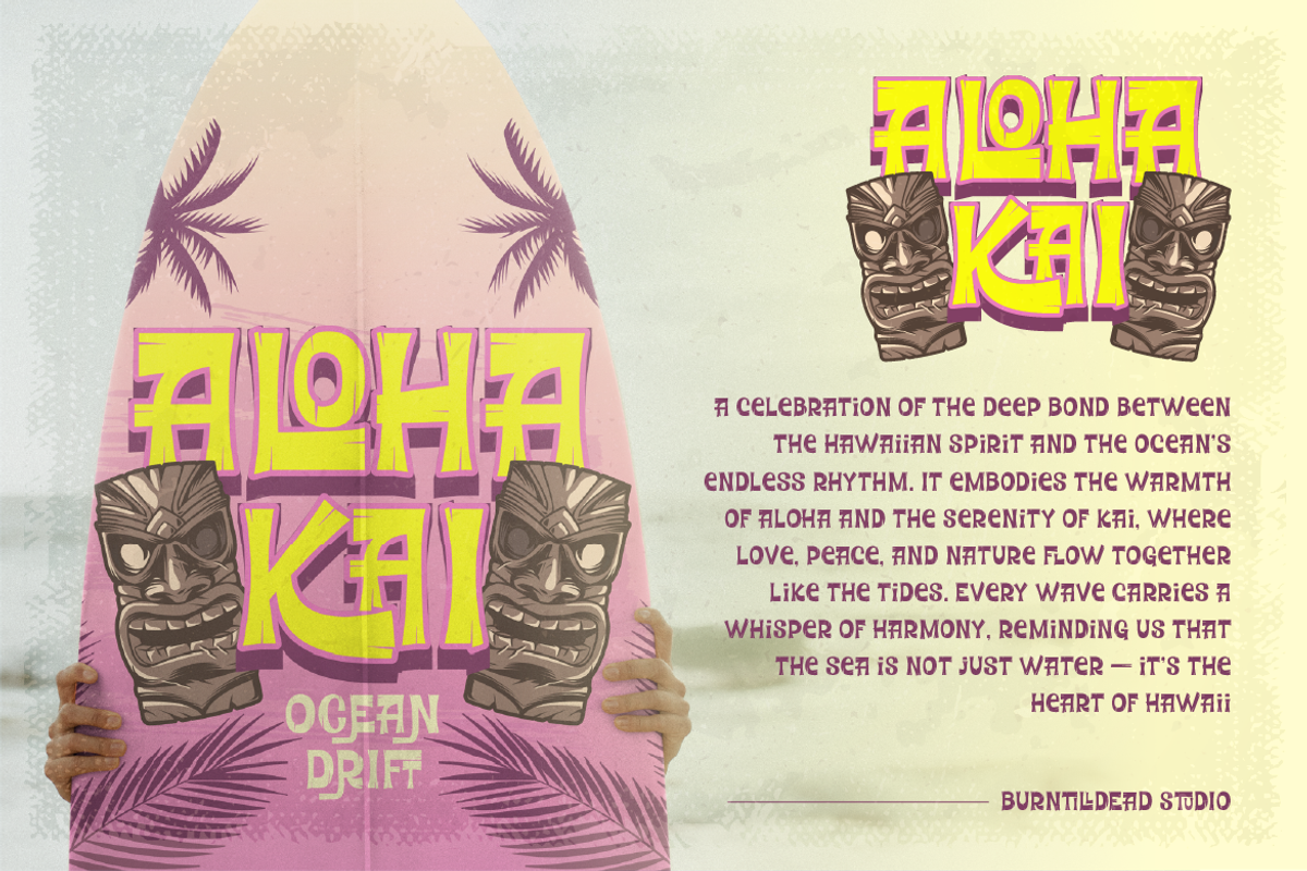 Ricopalm - Hawaiian Display Font, a Sans Serif Font by Artisan Themes (Photo 7 of 12)