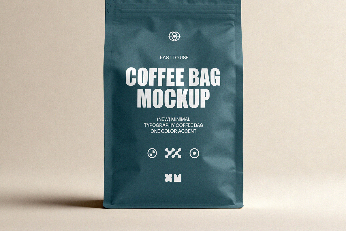 Flat Bottom Coffee Pouch Mockup, a Packaging Mockup by Design Squad (Photo 3 of 4)