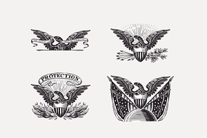 USA History & 4th Of July Vector Set