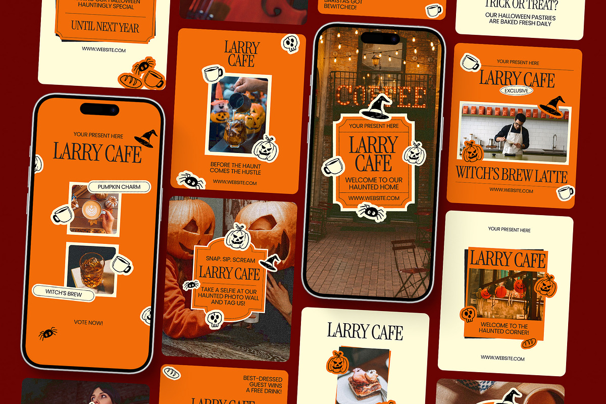 Halloween Cafe Instagram Templates, a Social Media Template by Supanium Studio (Photo 5 of 5)