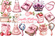 Pink Coquette Mothers Day Clipart, an Illustration by Watercolor design (Thumbnail 1 of 5)