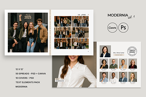 Editorial Senior Yearbook Template, a Brochure Template by ArealPro