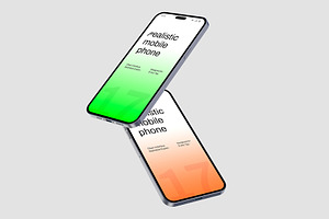 Realistic Floating Mobile Phone Mock, a Product Mockup by graphypix