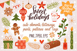Sweet holidays. Christmas clipart