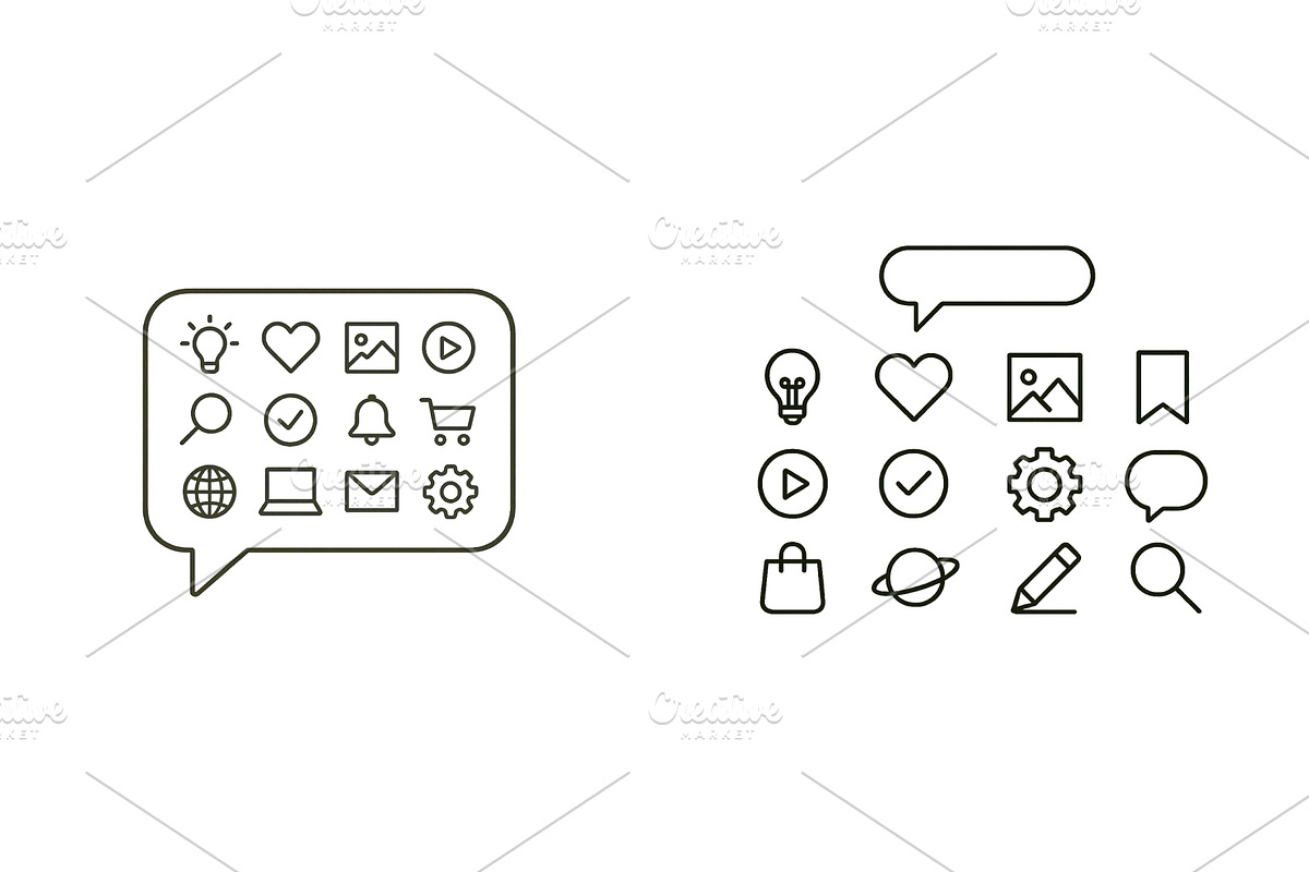 Collection of graphic icons, a Technology Illustration by ZinetroN