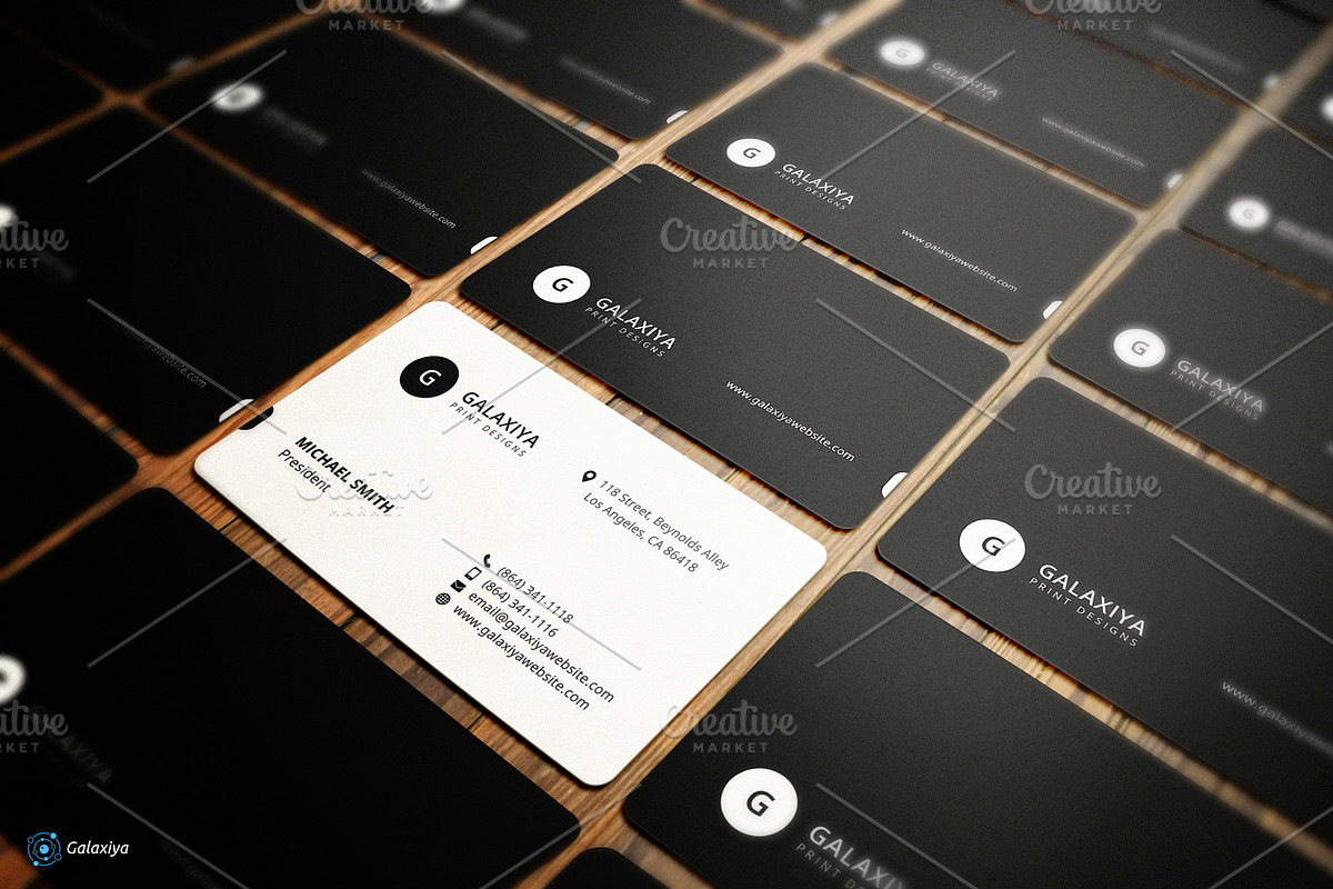 Minimal Clean Business Cards, a Business Card Template by Galaxiya (Photo 2 of 9)