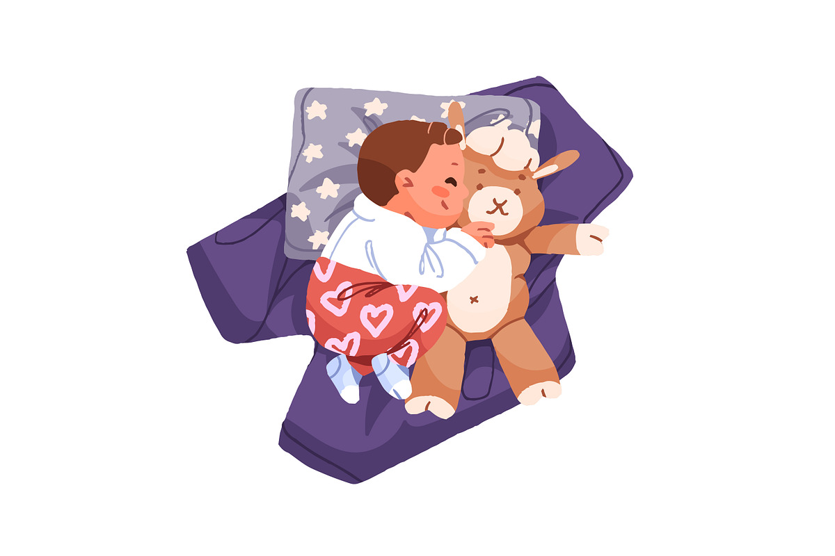 Cute babies sleeping in bed set, a Person Illustration by PaperTrident (Photo 10 of 11)
