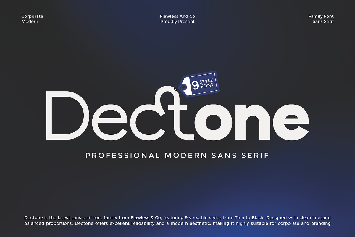 Dectone - Family Sans Serif Font, a Sans Serif Font by Flawless And Co (Photo 1 of 10)