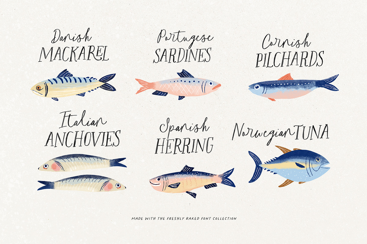The Freshly Baked Font Trio & Dings, a Script Font by Nicky Laatz (Photo 7 of 24)