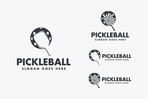 Set of simple Pickleball logo, a Branding & Logo Template by DOMHOUZE