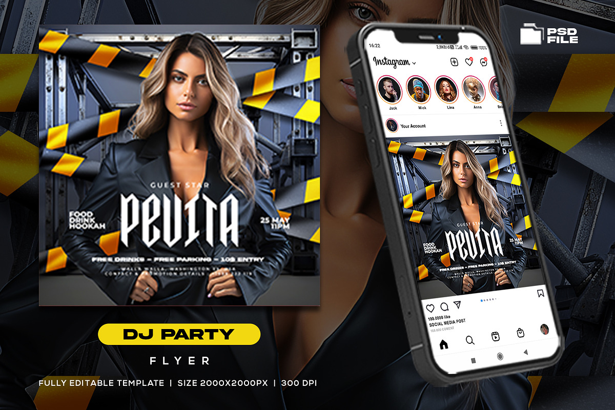 Dj Party Night Flyer Template, a Print Template by Rmbimo