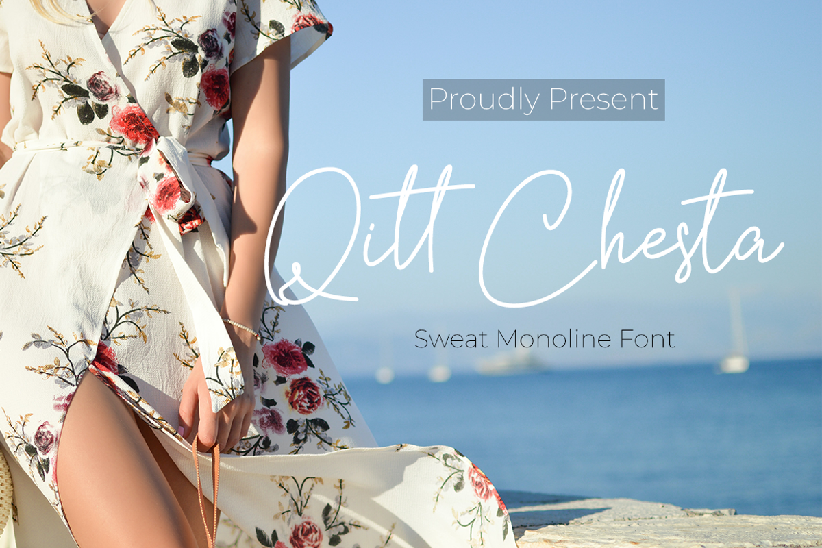 Qitt Chesta Script Monoline, a Script Font by MC Creative (Photo 1 of 7)