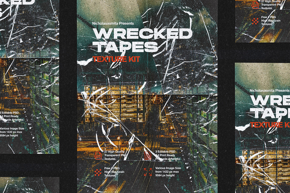 Wrecked Tapes Texture Kit, a Texture Graphic by nicholasasmita (Photo 9 of 10)