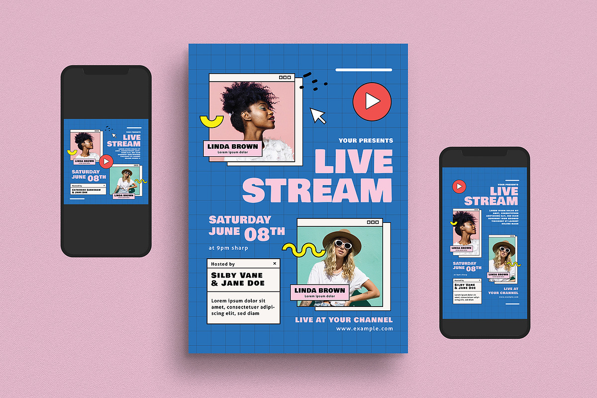 Live Stream Event Flyer Set, a Flyer Template by Guuver (Photo 1 of 4)
