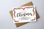 Christmas Vintage Floral Card, a Card Template by graphicforest (Thumbnail 1 of 2)