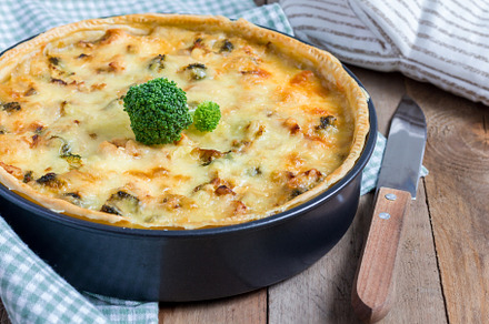 Quiche lorraine with chicken, mushrooms and broccoli, a Food & Drink Photo by iuliia_n