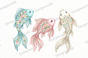 Floral Preppy Fish PNG png, a Seasonal Illustration by Designworld (Thumbnail 1 of 4)