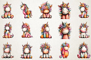 Fluffy Summer Unicorn Clipart, an Illustration by RobertsArt (Thumbnail 4 of 5)