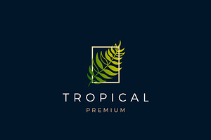 Monstera Tropical Flowers Logo