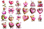 Watercolor Valentine's Day Clipart P, an Illustration by Daily.Designs (Thumbnail 5 of 5)