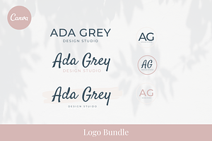 Pink and Navy Logo Template Canva