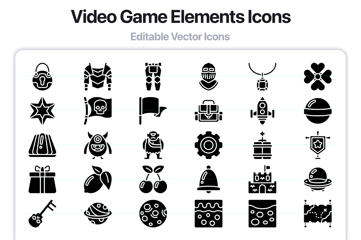 100 Video Game Elements Glyph Icons, an Outline Icon by Juicy Icons (Photo 6 of 6)