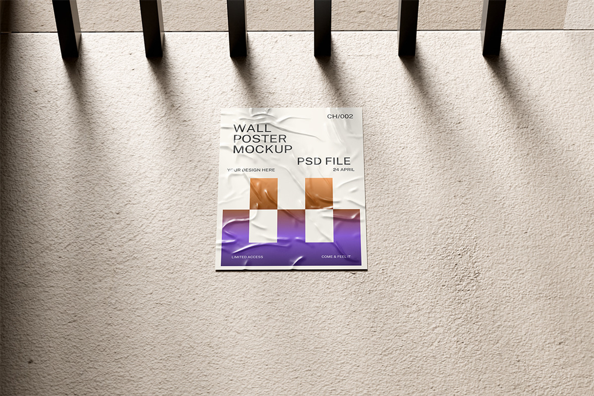 Wall Poster Mockup, an Advertising Mockup by xavier_studio (Photo 4 of 5)