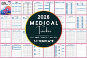 2026 Medical Tracker KDP Interior, a Stationery Template by Shumaya (Thumbnail 1 of 6)