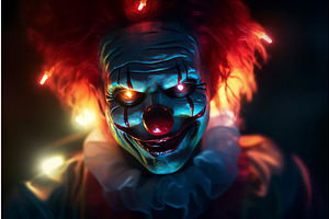 Scary Clown Horror. Generate Ai